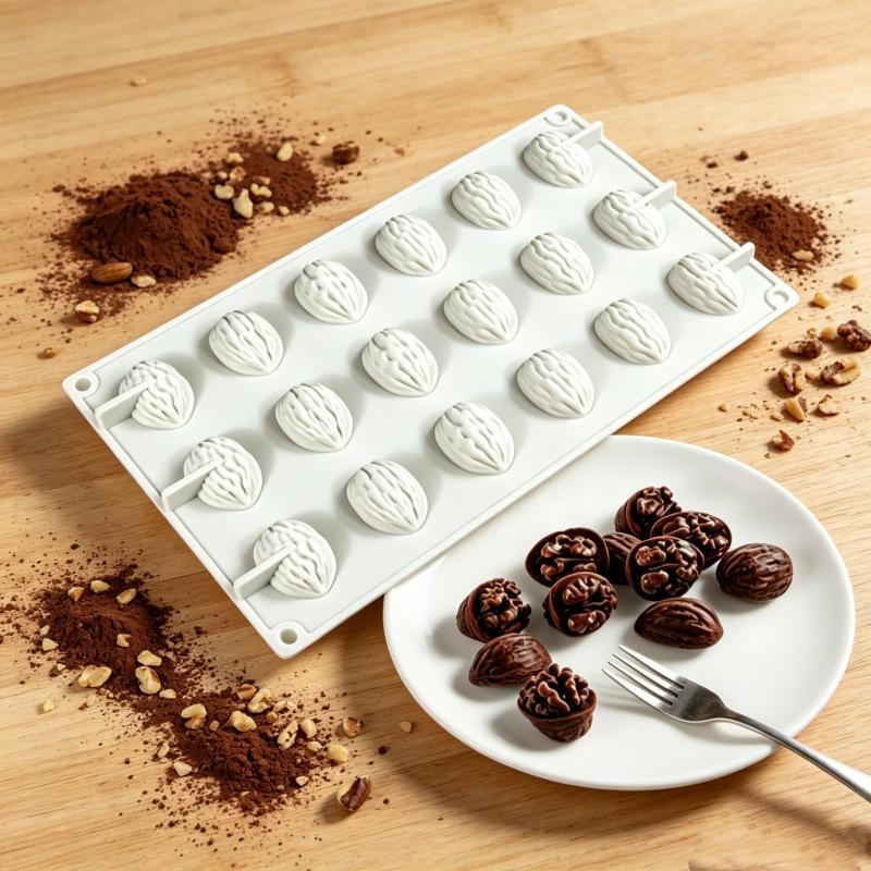 Силиконовая форма для выпечки "Кофейное зерно и арахис", антипригарная, прочная, для DIY муссовых тортов, желе, пудингов, домашних десертов