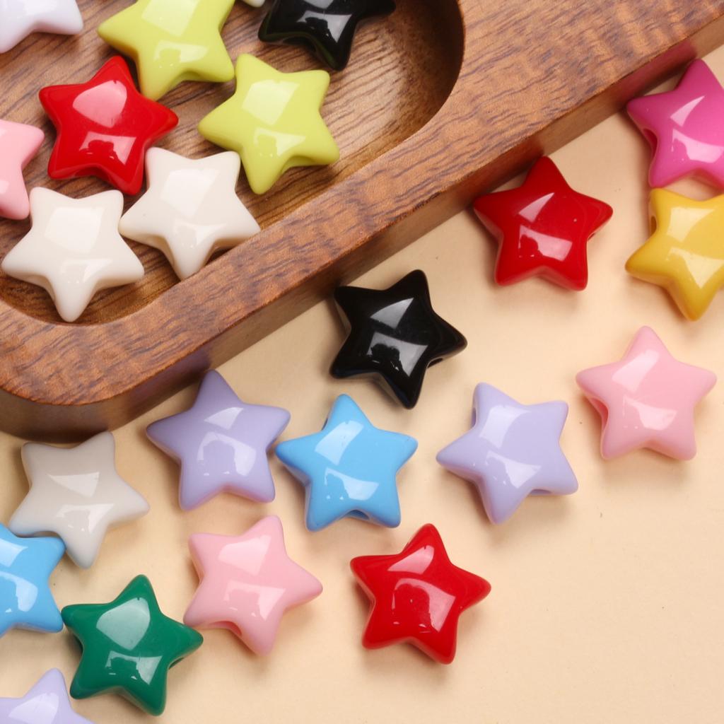 40 шт. 14,9 мм модные акриловые звезды свободные бусины «сделай сам» для ожерелья, браслетов, изготовления ювелирных изделий