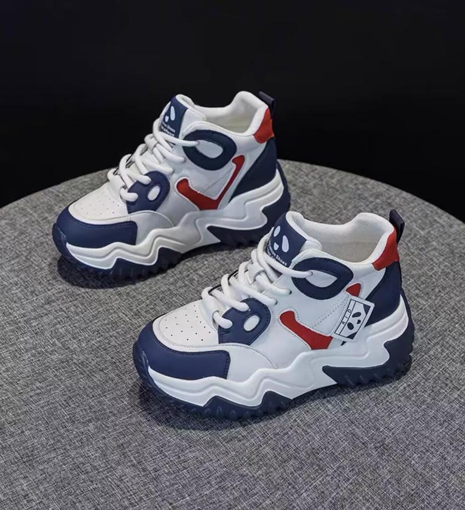 Luxury New Versatile Thick Sole Elevated High Top Casual Sports Shoes 2024 Women's Breathable Outdoor Running Shoes Sneakers