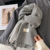 New Women's Winter Scarf Imitation Wool Classic Houndstooth Tassel Academy Style Student Scarves Elegant Fashion Accessories