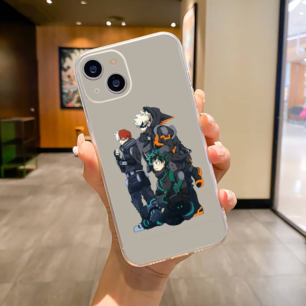 Чехол для телефона M-H-A-My Hero Academia Для iPhone17,16,15,14,13,12,Pro Max,16/15/14 Plus XS Мягкий Силиконовый Прозрачный Чехол