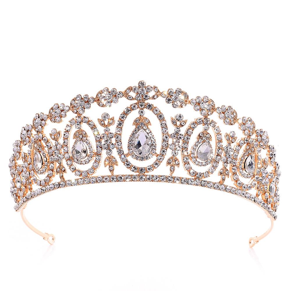 Popular New Baroque Multi-color Rhinestone Bridal Crown Headband Wedding Alloy Accessories