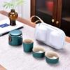 Black Pottery Outdoor Travel Tea Set Portable Ceramic Gift 1 Teapot 3 Teacups Dehua Kungfu Teaware Gift Box