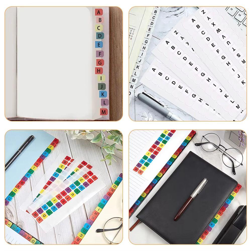 Colorful Alphabet Page Markers Small Strips Sticky Index Tabs Notebooks