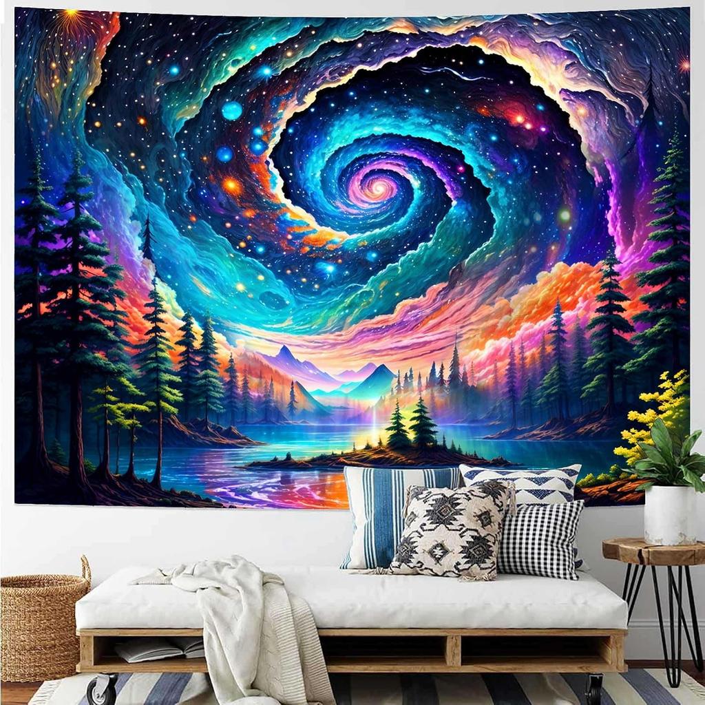 TPMDFC Galaxy Space Tapestry, Colorful Starry Sky Tapestries, 60x40inch