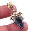 Natural Pietersite Gemstone 925 Solid Sterling Silver TwoTone Pendant 1.50" Z6P05