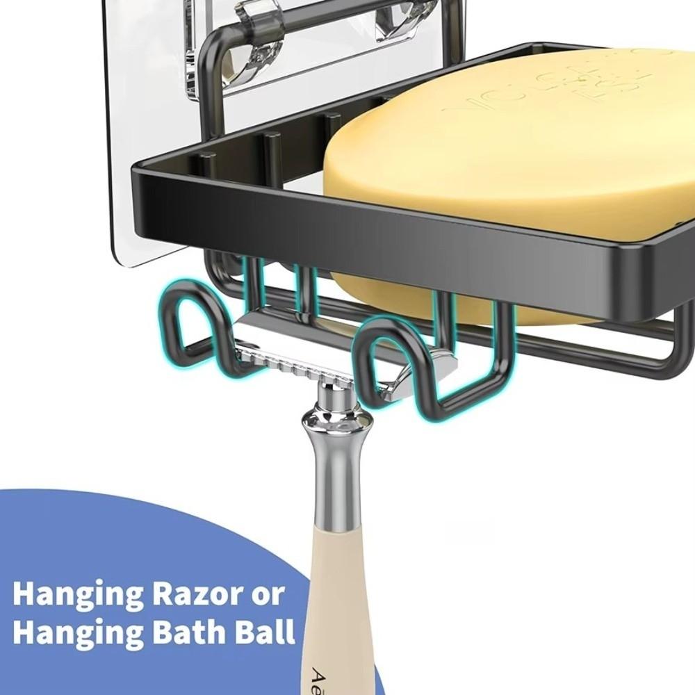 Stainless Steel Soap Rack with Hooks Soap Holder Soap Saver Wall Mounted Soap Dish Kitchen