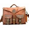 New Men's Genuine Vintage Brown Leather Messenger Shoulder Laptop Briefcase Bag.