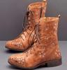 Independent Website Foreign Trade, European and American Retro Printed Embroidered Boots