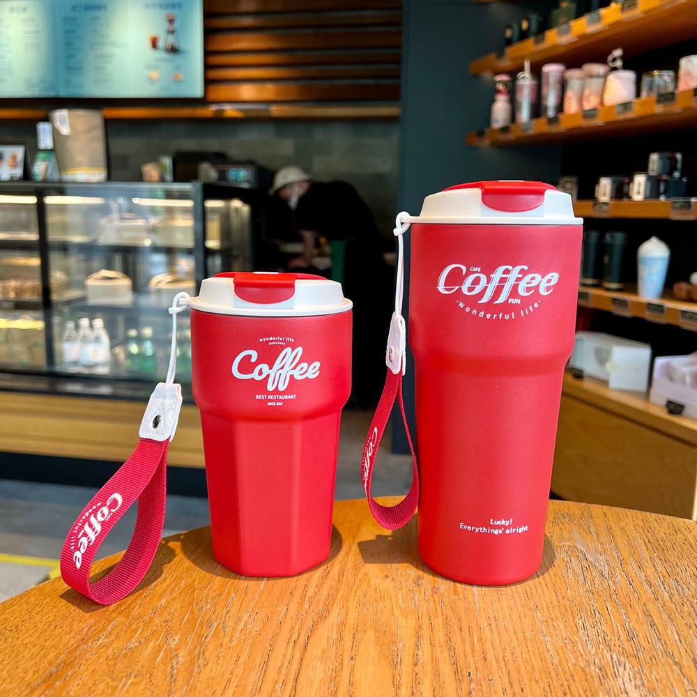 New Fashion 420ml/620ml Double Stainless Steel Coffee Mug Wtih Rope Portable Car Thermos Mug Vacuum Flask Travel Tumbler