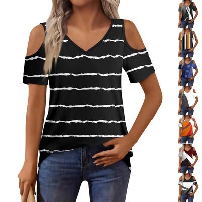 Женская футболка, элегантная повседневная рубашка с принтом, короткий рукав, летний топ свободного кроя