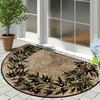 Entrance Door Mat Dustproof Floor Mats Semicircle Outdoor Imitation Stone Carpet Spring Green Plant Carpets Home Decoration Rug