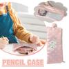 Студенческий мультяшный розовый пенал на молнии с рисунком звезды и кролика, большой вместимости, органайзер для канцелярских принадлежностей
