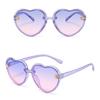 Детские солнцезащитные очки для детей, девочек и мальчиков, очки в форме сердца, мультипликационные солнцезащитные очки UV400, модные, милые, ручной работы