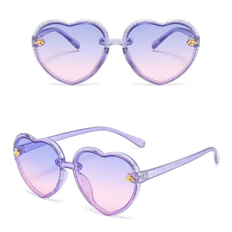 Детские солнцезащитные очки для детей, девочек и мальчиков, очки в форме сердца, мультипликационные солнцезащитные очки UV400, модные, милые, ручной работы