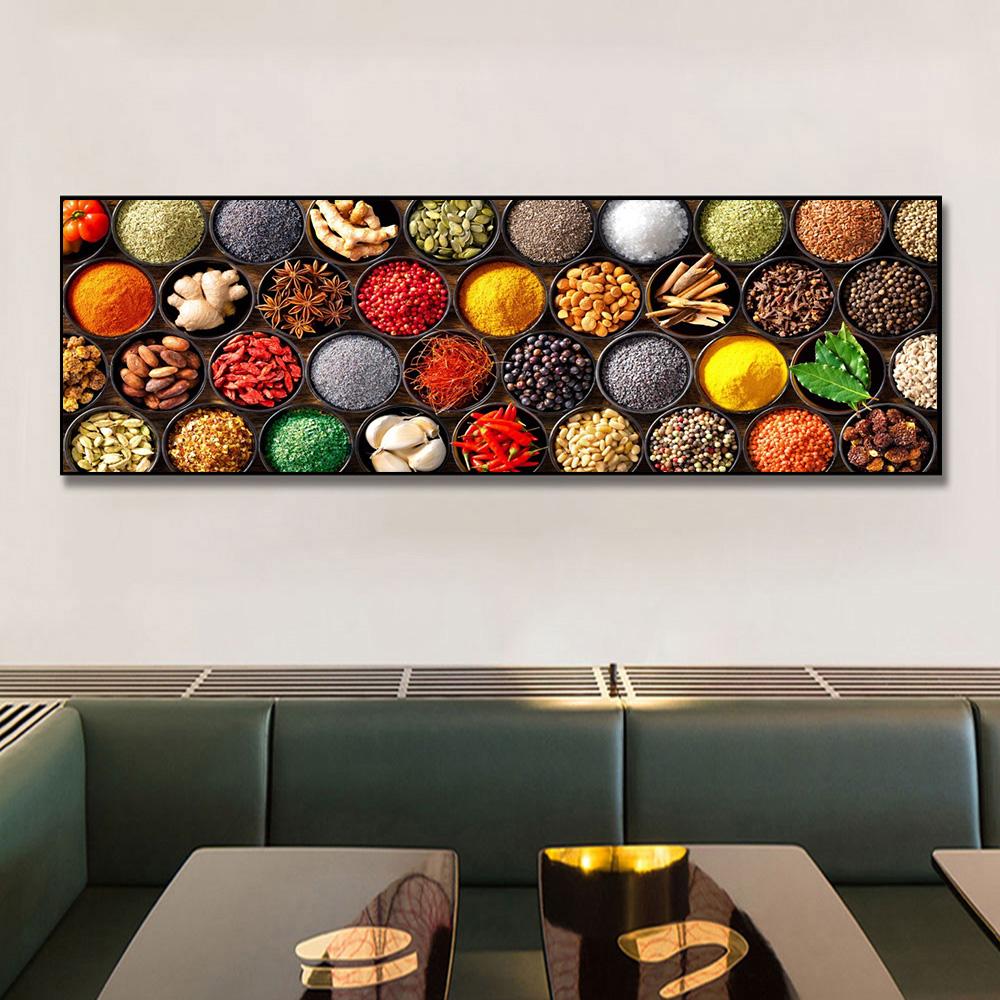 Grains, Spices, Pepper, Posters and Prints, Decoration for the Kitchen, Modern Canvas Painting, Wall Art Paintings for the Living Room, No Frames