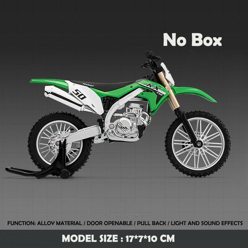 Моделирование 1:Масштаб 1/12 Модель внедорожного мотоцикла Kawasaki KX450 из сплава со звуком и светом, литая модель мотоцикла, игрушка-транспортное средство для мальчика, подарок