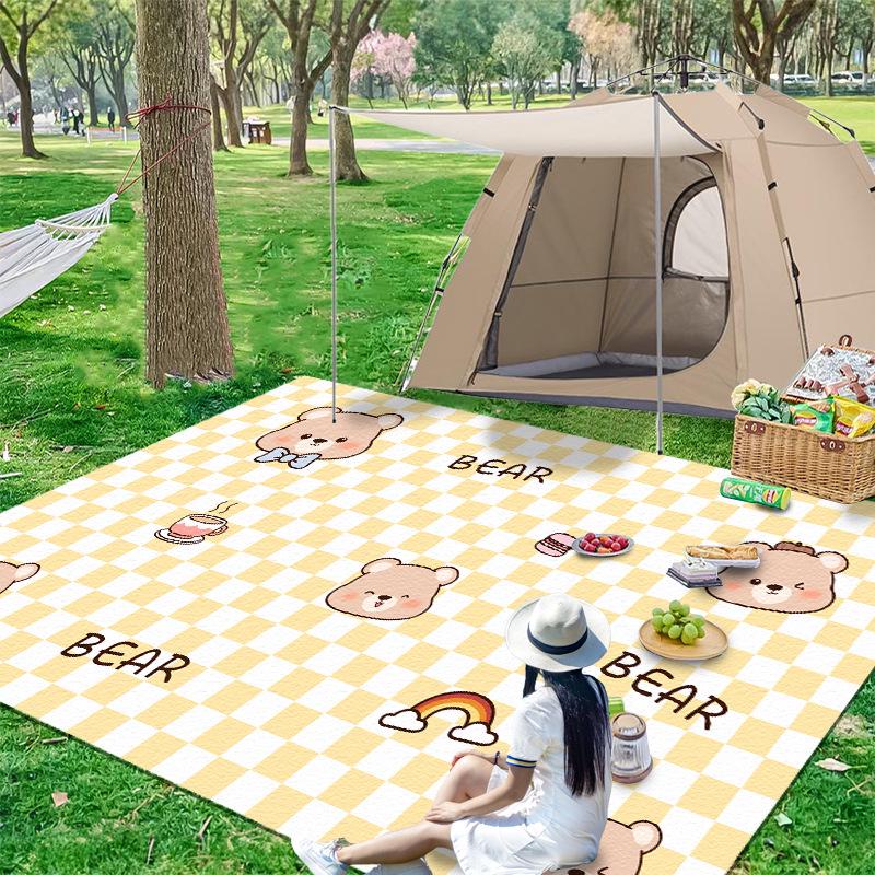 Водонепроницаемый утолщенный коврик для пикника: Портативный влагостойкий коврик для кемпинга и палатки