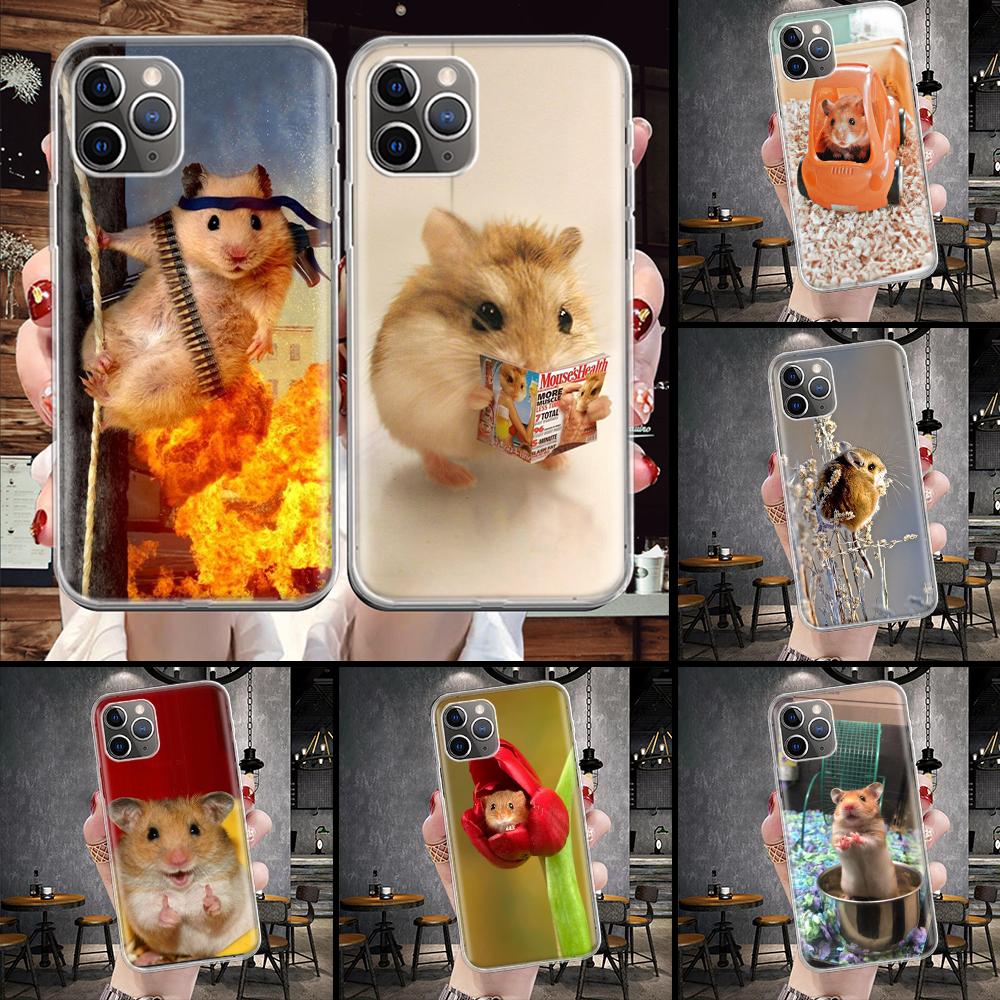 Cute Lovely Pet Hamster Soft Phone Case For IPhone 11 17 Air 16E 16 Pro Max 15 + 14 Plus 13 Mini 12 Apple 7 SE 8 Fundas Coque 11