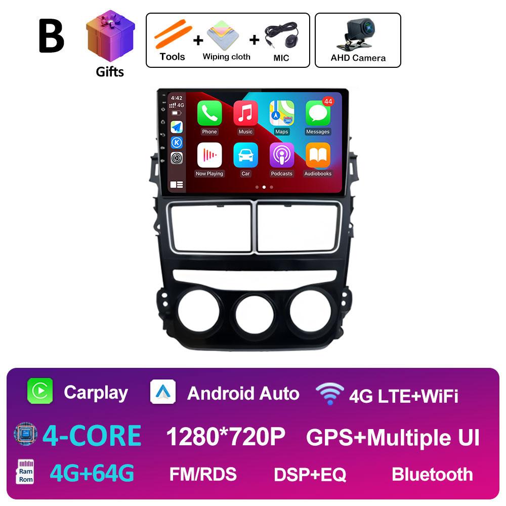 Беспроводной CarPlay Smart System для Toyota Vios Yaris 2018 2019 2020 Android Auto GPS Навигация QLED IPS Экран WIFI Авто Инструменты