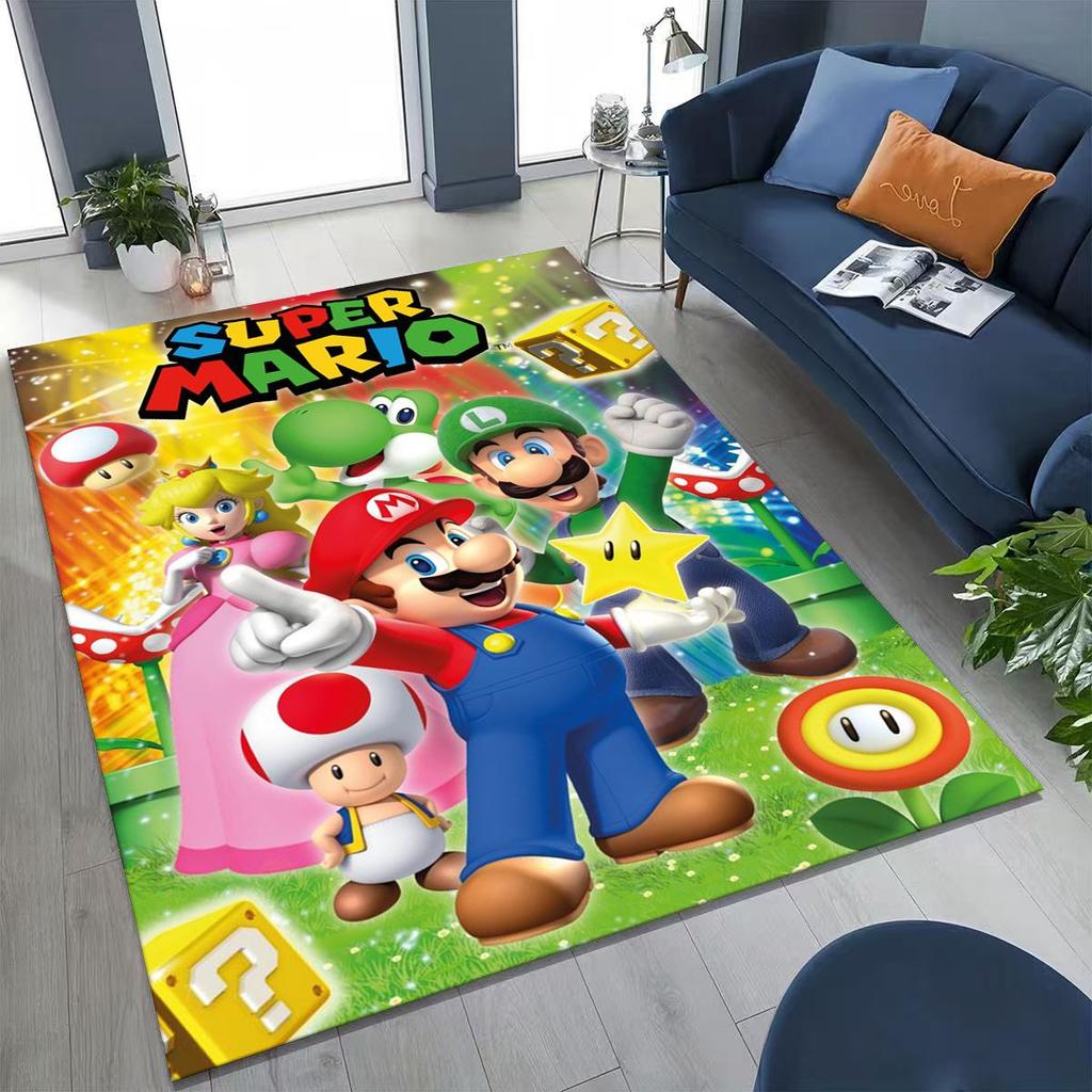 2026 New Retro Mario Cartoon Gift Rug for Bedroom Living Room Sofa Home Doormat Decor, Large Kids Play Non-slip Floor Mat