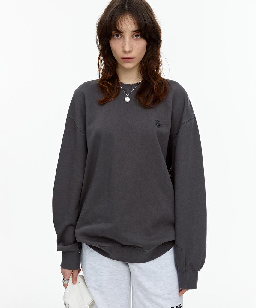 FALLETT Brush Logo Sweatshirt Charcoal