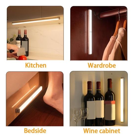 10/20/30СМ Светодиодный светильник с датчиком движения PIR, Перезаряжаемый через USB, Беспроводной ночник для спальни