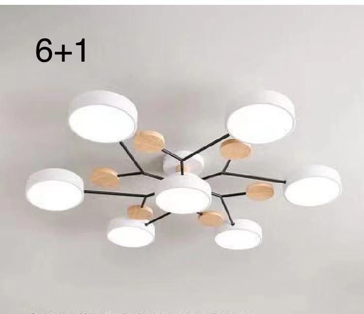 Nordic Macaron Ceiling Light - Modern Minimalist, Solid Wood Fixture for Living Room, Hall, Bedroom, or Restaurant.