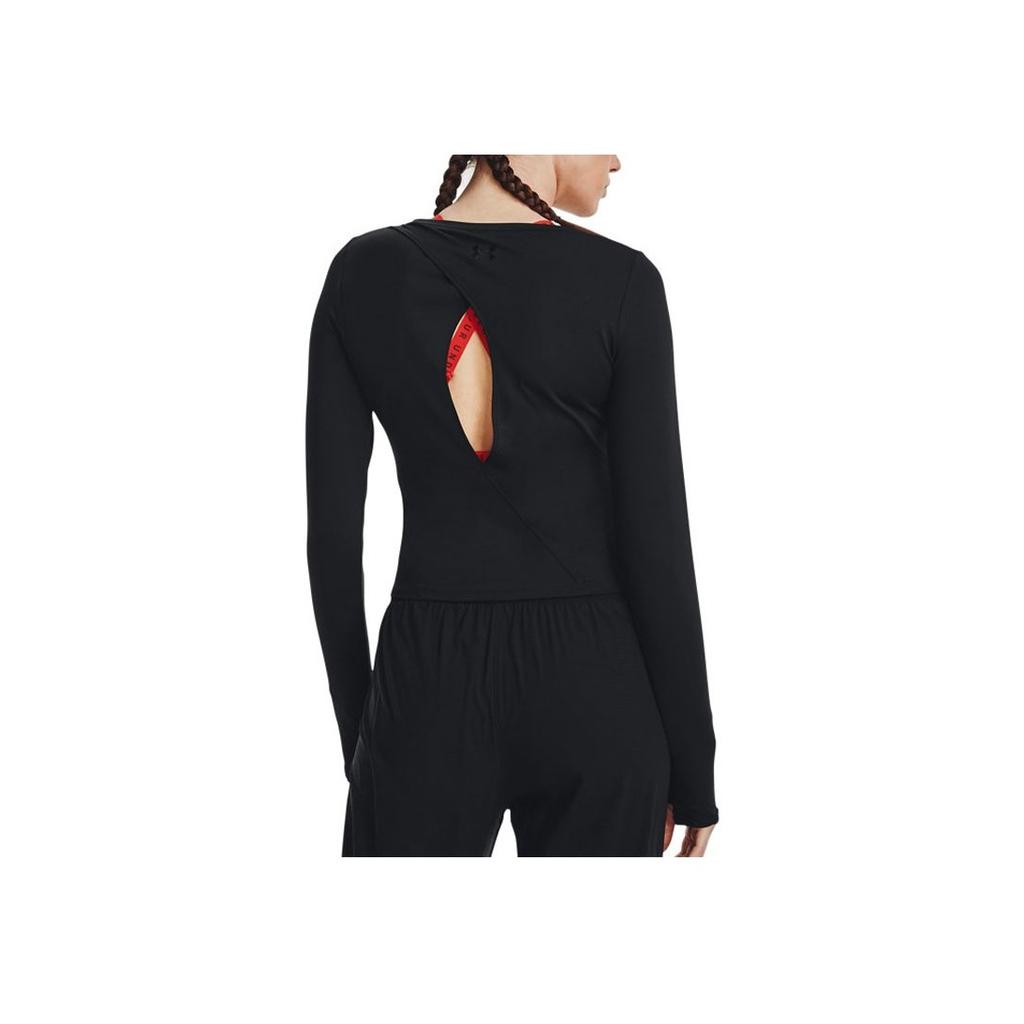 Under Armour Тренировочная спортивная футболка с круглым вырезом и длинным рукавом, женская, черная 1371020-001