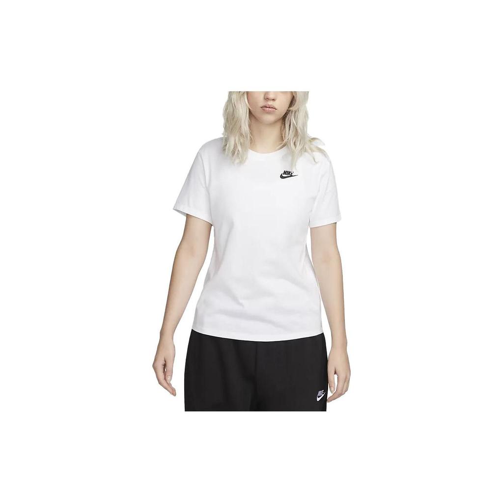 Nike Спортивная одежда Club Essentials Трикотажная футболка с коротким рукавом и спущенным плечом Женские топы Белый DX7903-100