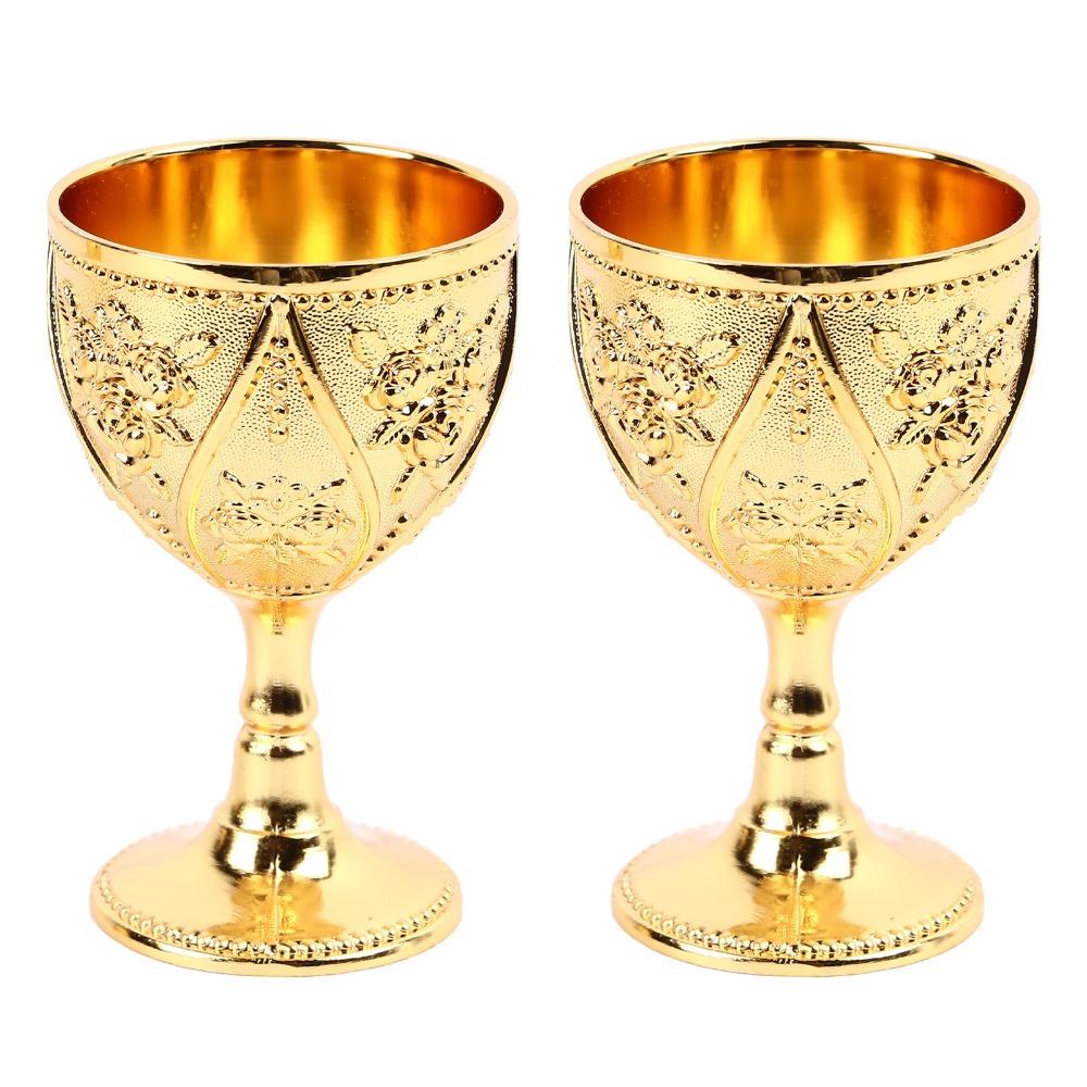 Embossed Wine Glass Zinc Alloy Shot Glass Goblets & Chalices Metal Goblet For Wedding