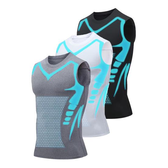 2/3 шт. Мужской спортивный жилет, облегающий, высокоэластичный, с круглым вырезом, быстросохнущий, без рукавов, компрессионный, для коррекции фигуры, для бега, баскетбола, спортзала, майка