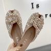 Fashion For Women 2024 Loafers Glitter Slides Ladies' Slippers Peep Toe Flat Shoes Female Pantofle Fashion Jelly New Luxury