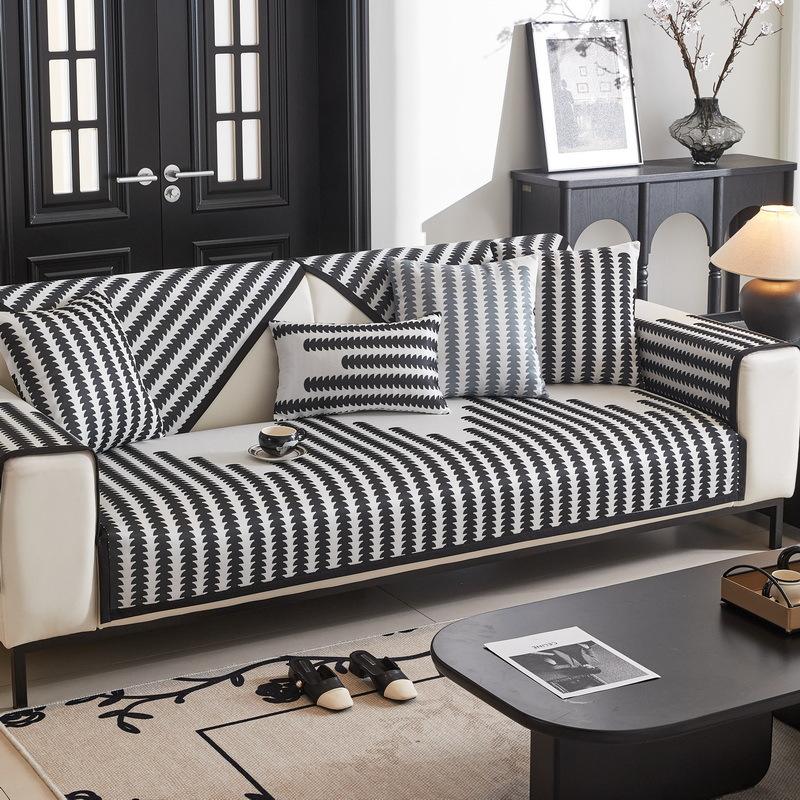 Summer Ice Silk Sofa Cushion Cool But Not Ice Sofa Seat Cushion Non-Slip Light Luxury High Sense New Sofa Cover