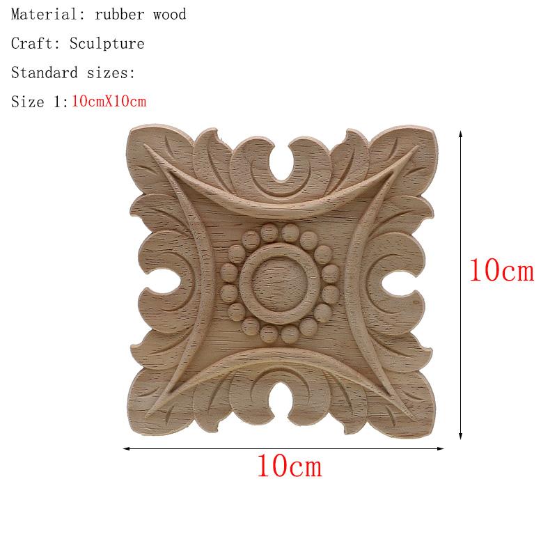 1Pc Unique Natural Floral Wood Carved Wooden Figurines Crafts Corner Appliques Frame Wall Door Furniture Woodcarving Decorative