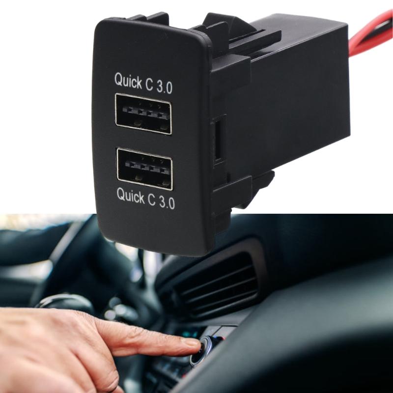 Quick Charging QC3.0 Double USB Power Socket Rapid Charger for Phones Tablets and More For Car Vehicles Adapter