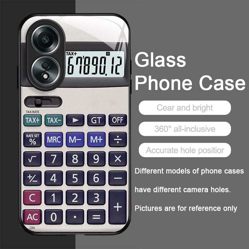 Забавный чехол для телефона из закаленного стекла с рисунком калькулятора для OPPO Realme 13 Pro Plus 12 11 10 9i C55 X7 GT Neo 2 3T Жесткий чехол