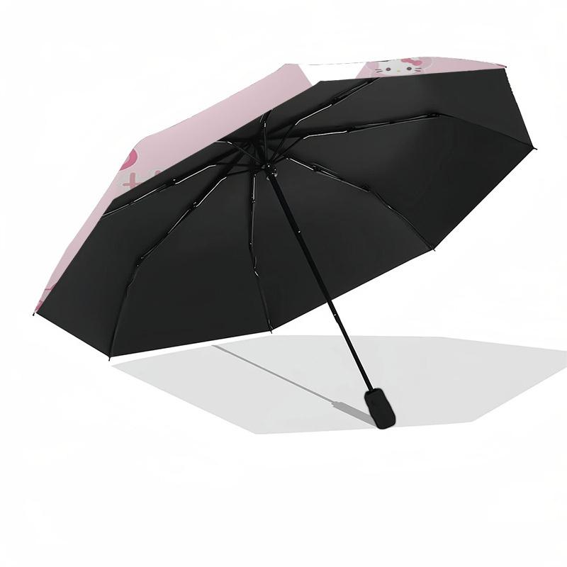 1pc Hello Kitty umbrella automatic open/close, 8-Rib Durable Frame, Compact Folding Design, Ideal Birthday/Holiday Gift 1136A