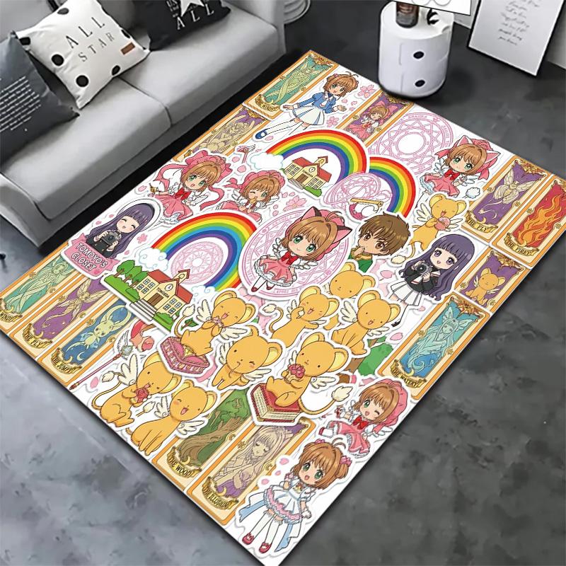 Ковер Sakura Cardcaptor для гостиной, спальни, дома, дивана, детской игровой, нескользящий коврик