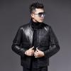 Кожаная куртка мужская тонкая стойка воротник весна и осень новая молодежная мужская одежда кожаная куртка локомотив мода элитное пальто