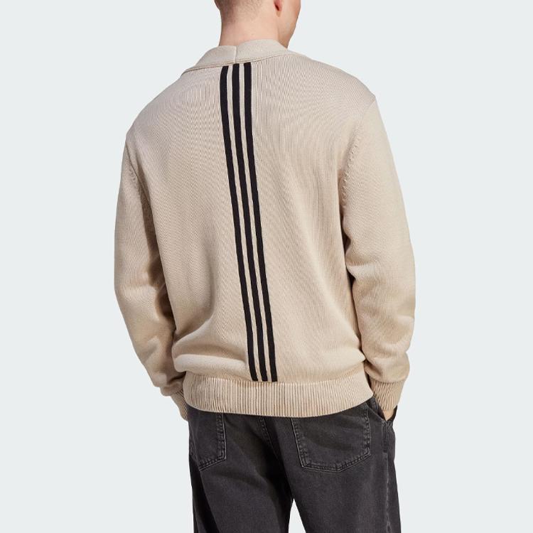 Adidas Originals Trefoil Rifta Oversized Intarsia Long Sleeve Knit Cardigan Men Tops Off-White IM4649