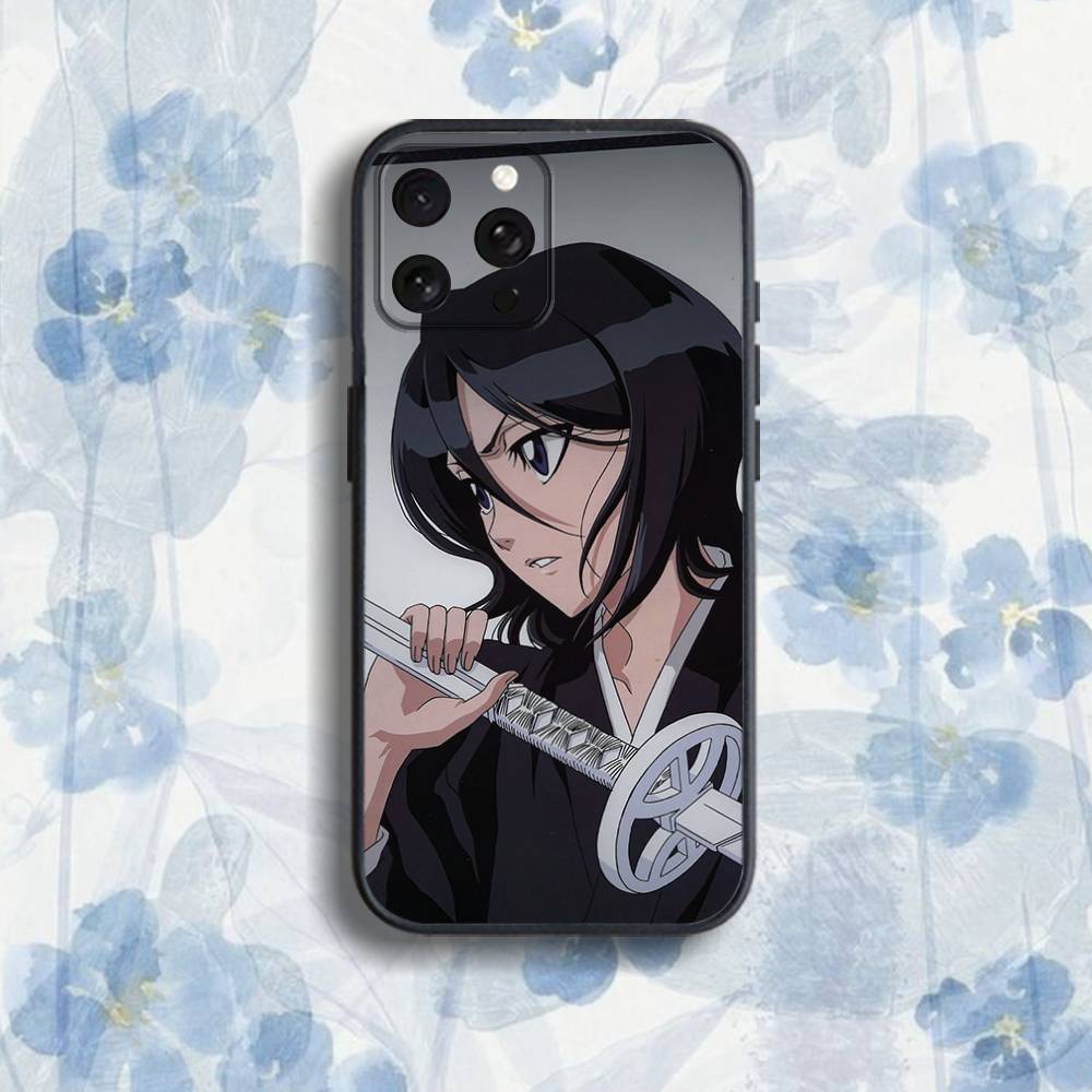 R-Rukia Anime-E KuchikiS Phone Case For iPhone 17,16,15,14,13,12,Pro,Max,Plus,E,SE4,Air,Mini Black Soft Box