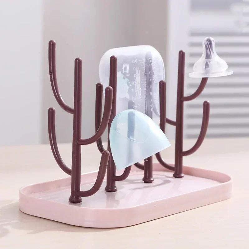 Multi Purpose Baby Bottle Drying Rack Eco-friendly Bottle Dryer Holder Removable Drinking Cup Baby Bottle Drying Rack with Tray