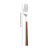 "Vintage Wooden Handle Stainless Steel Cutlery Set: Steak Knife, Fork, Spoon for Desserts & Cakes"