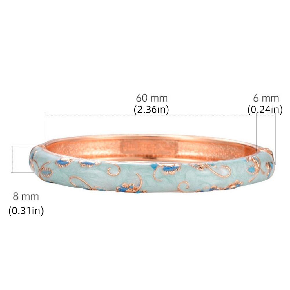 Традиционный винтажный браслет-эмаль в стиле перегородчатой эмали для женщин, браслет на руку с ажурным цветком, женский браслет