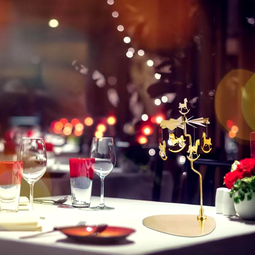 С вращающейся подставкой-подсвечником из нержавеющей стали, подсвечник для чайной свечи, романтический вращающийся подсвечник, подарок