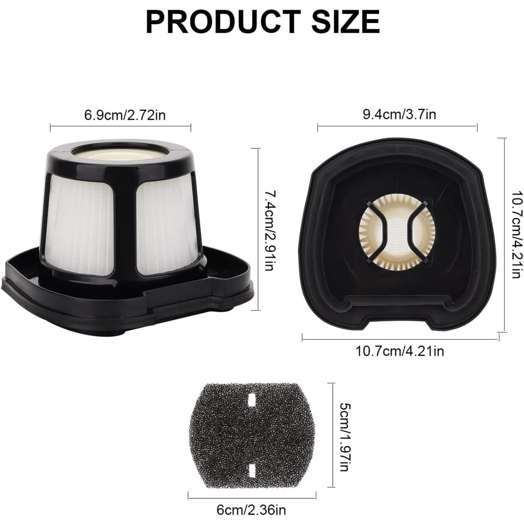 Hepa Filter Replacement Compatible with Bissell Pet Hair Eraser Hand Vacuum 2390A, 2284W, 2390, 2579, 2389, Part # 1614212 1614203