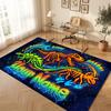 Dinosaur Theme Soft Crystal Velvet Rug Custom Name & Text Print Non Slip Floor Rug for Bedroom Living Room