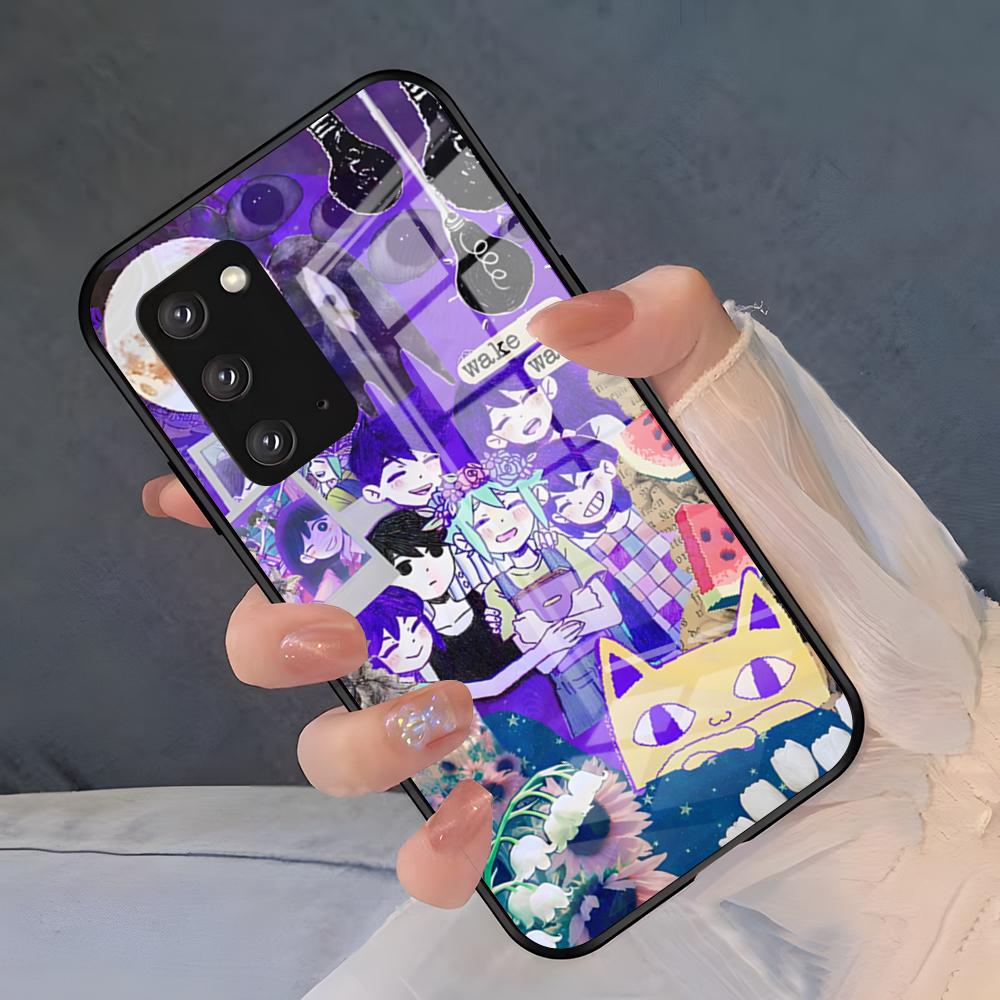 Чехол для телефона O-Omori Game для Samsung A25 A13 A33 5G A54 A36 A35 A56 A52 A14 Ударопрочный стеклянный чехол