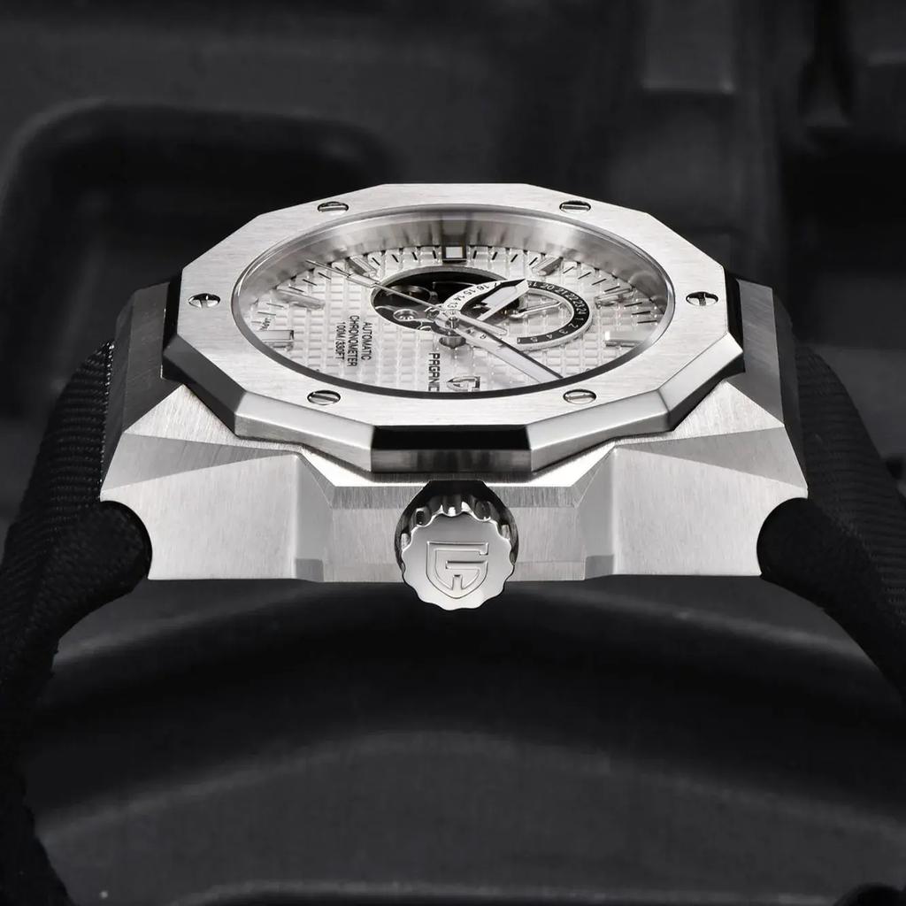 Pagani Design PD-YS010 Мужские Автоматические Часы Механический Механизм Резиновый Ремешок Часы для Мужчин Водонепроницаемые Скелетон Наручные Часы